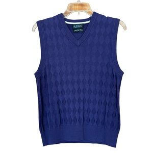 Aureus Purple Silk Blend Diamond Pattern Sweater Vest Women's Size Medium